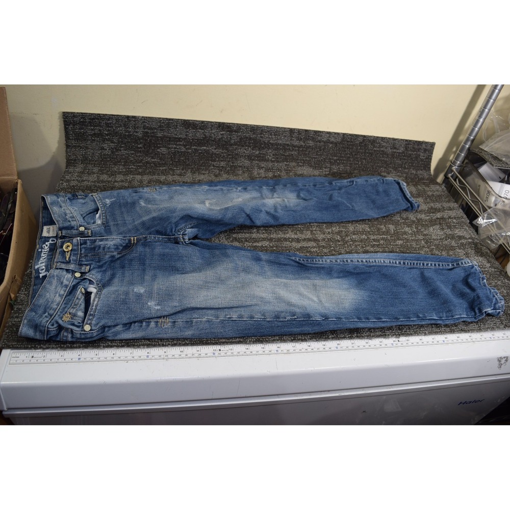 Mini Boden Johnnie B 5 Pocket DISTRESSED LOOK Blue Demin Jeans GIRLS 26R 26x25